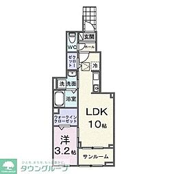 エテルノ アルドール 1LDKの間取図画像