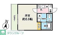 吉川市大字保アパート 1Kの間取図画像