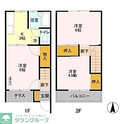 コーポ鈴木B 3Kの間取図画像