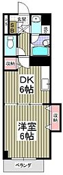 レスペート夏光 1DKの間取図画像
