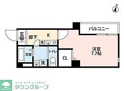 TM美園 ワンルームの間取図画像