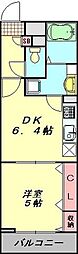 NewHillsStory 1DKの間取図画像