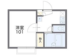 東武日光線 栗橋駅 徒歩15分の賃貸アパート 2階1Kの間取り