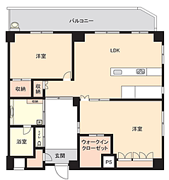 白金ハウス 2LDKの間取図画像