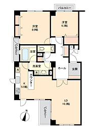 アクトピア東雪谷 2LDKの間取図画像