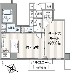 ランドステージ田園調布フォレストヒルズ ワンルームの間取図画像