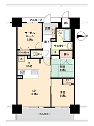 アルファステイツ岡山駅西 2SLDKの間取図画像