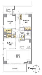 CLiO氷川台シーズンテラス 3LDKの間取図画像