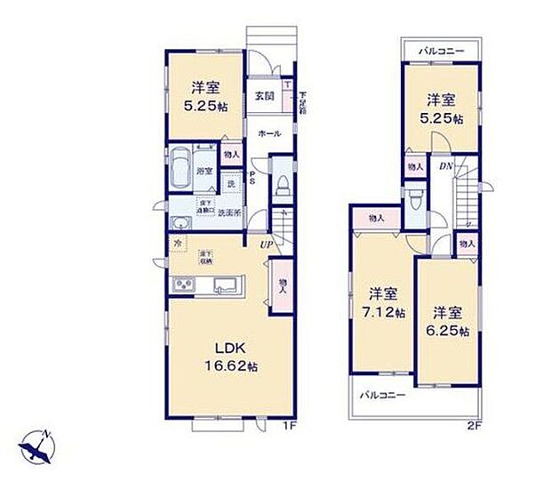 4LDKで広々♪二面バルコニーです！LDK16帖以上◎