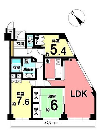 角部屋で窓が多...