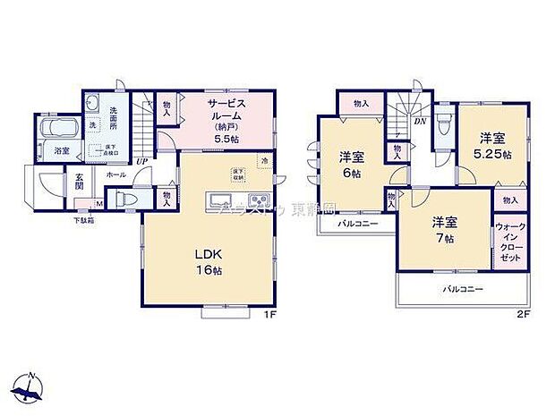 3LDKSの間取りになります。