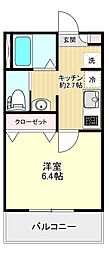 グランディール新座志木 1Kの間取図画像