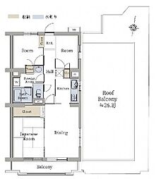 ライオンズマンション平塚総合公園第2 3DKの間取図画像