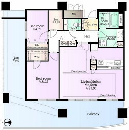 イーストコア曳舟二番館 2SLDKの間取り