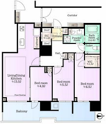 HARUMI FLAG PARK VILLAGE 3LDKの間取図画像