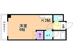 パレス発寒南 1Kの間取図画像