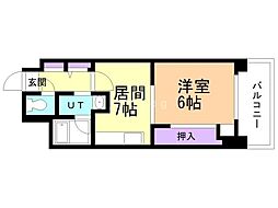 コートロティ琴似 1DKの間取図画像