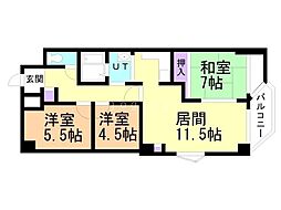 ユニコビルエクセル・シュール24軒 3LDKの間取図画像