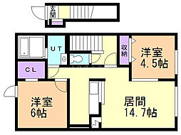 メゾンドファミーユ手稲前田 2LDKの間取図画像