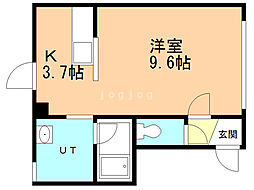 ウッディ・63 1Kの間取図画像