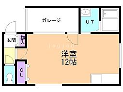LivingwithMoto発寒3.3 ワンルームの間取図画像