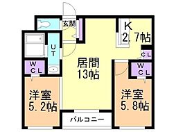 INSPIRE 2LDKの間取図画像