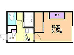 レオパレス西野43 1Kの間取図画像