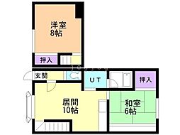 ロジェ発寒 2LDKの間取図画像