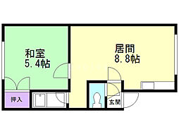 スカイハイツ 1LDKの間取図画像