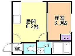 アミティエ 1DKの間取図画像