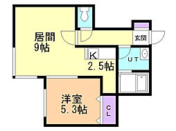 サンテラス星置西 1LDKの間取図画像