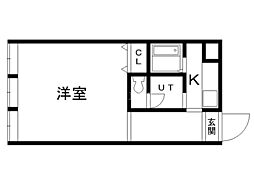 ビレッジ山の手 1Kの間取図画像