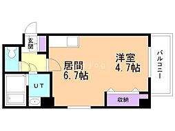 グリーティングス琴似 1DKの間取図画像