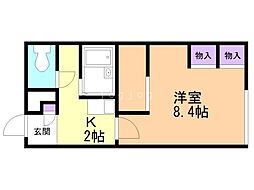 レオパレスミルキーウェイ 1Kの間取図画像