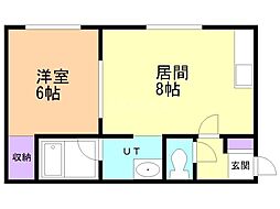 サンリバ2 1LDKの間取図画像