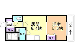 HS発寒南 1DKの間取図画像