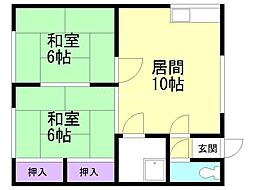 コーポ米沢 2LDKの間取図画像