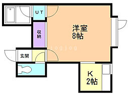アストリア曙 1Kの間取図画像