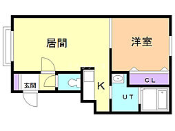 メルシオン発寒南 1LDKの間取図画像