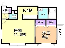 CERVINIA 1LDKの間取図画像