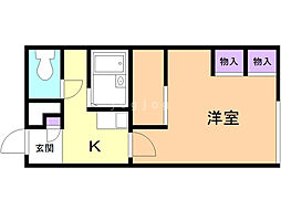 レオパレスラッキーヒル花和 1Kの間取図画像