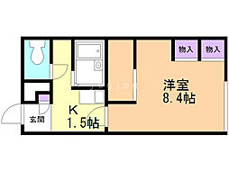 レオパレスSHIN前田 1Kの間取図画像