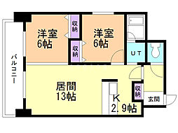 サンクドゥ 2LDKの間取図画像
