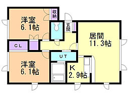 グレイス・エクセレンス 2LDKの間取図画像