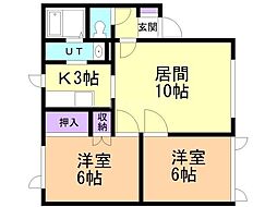 ネクストパーク 2LDKの間取図画像