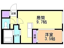 ウェルステージ宮の沢 1LDKの間取図画像