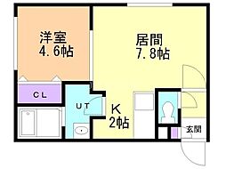 アンシャンテ手稲前田 1LDKの間取図画像