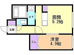 RITZGRANDE手稲駅前 1LDKの間取図画像