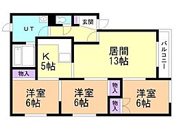 アトランティスA 3LDKの間取図画像