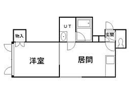 ノースヴィラ発寒 1LDKの間取図画像